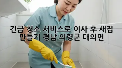 🏠✨ 긴급 청소 서비스로 이사 후 새집 만들기! [경남 의령군 대의면]